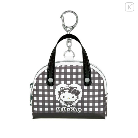 Japan Sanrio Miniature Keychain Bag Charm - Hello Kitty : Mini Boston Bag Gothic Lolita Black - 1