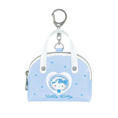 Japan Sanrio Miniature Keychain Bag Charm - Hello Kitty : Mini Boston Bag Lolita Light Blue