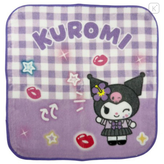 Japan Sanrio Mini Towel Handkerchief - Kuromi : Tokimeki Heisei Kogal Y2K - 1