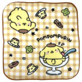 Japan Sanrio Mini Towel Handkerchief - Pompompurin : Gingham Blush - 1