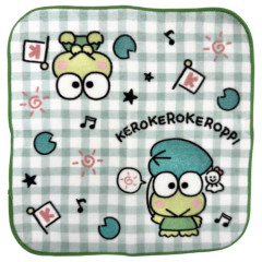 Japan Sanrio Mini Towel Handkerchief - Keroppi : Gingham Blush