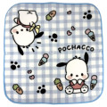 Japan Sanrio Mini Towel Handkerchief - Pochacco : Gingham Blush - 1