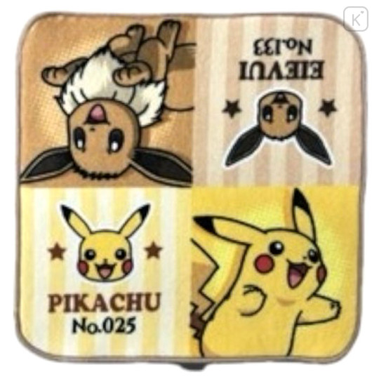 Japan Pokemon Mini Towel Handkerchief - Eevee & Pikachu - 1