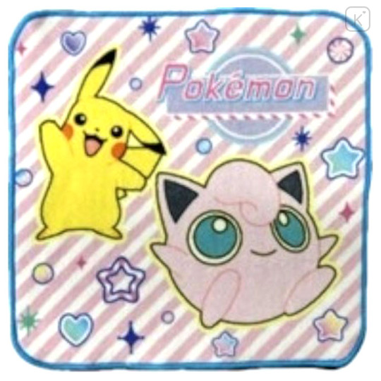 Japan Pokemon Mini Towel Handkerchief - Jigglypuff & Pikachu - 1