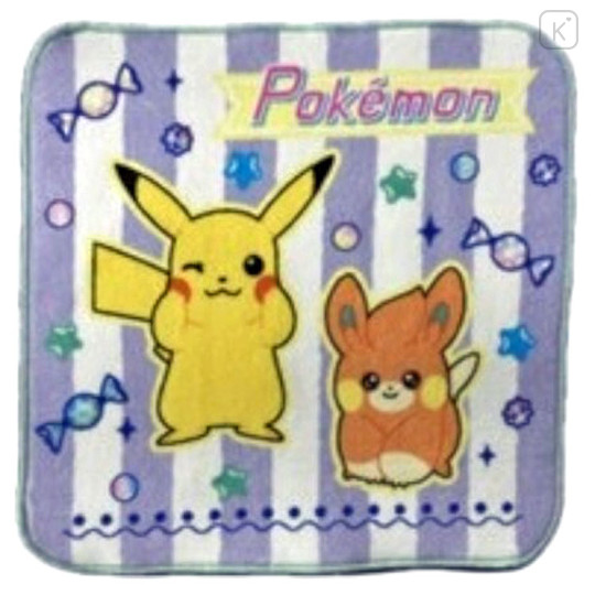 Japan Pokemon Mini Towel Handkerchief - Pawmi & Pikachu - 1