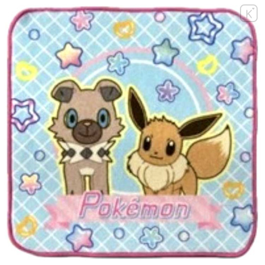 Japan Pokemon Mini Towel Handkerchief - Eevee & Rockruff - 1