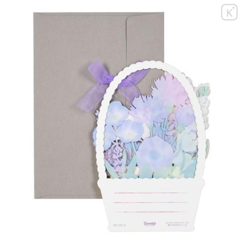 Japan Sanrio 3D Greeting Card - Kuromi : Flower Basket For You - 4
