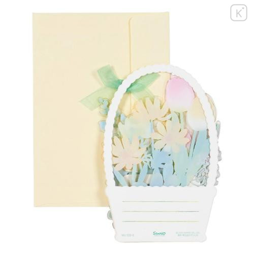 Japan Sanrio 3D Greeting Card - Pochacco : Flower Basket For You - 4