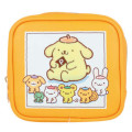 Japan Sanrio Mini Square Pouch - Pompompurin : Friends Orange - 1