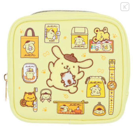 Japan Sanrio Mini Square Pouch - Pompompurin : Light Yellow - 1