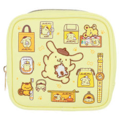 Japan Sanrio Mini Square Pouch - Pompompurin : Light Yellow