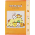 Japan Sanrio 5 Pockets A4 Clear File - Pompompurin : Friends Orange - 1