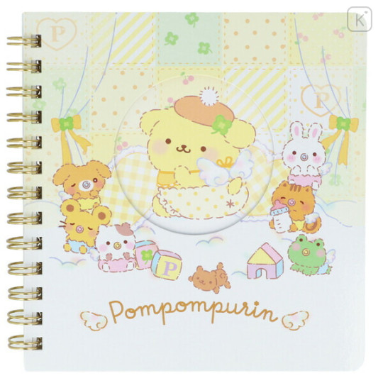 Japan Sanrio Square Ring Notebook - Pompompurin : Angel Baby - 1