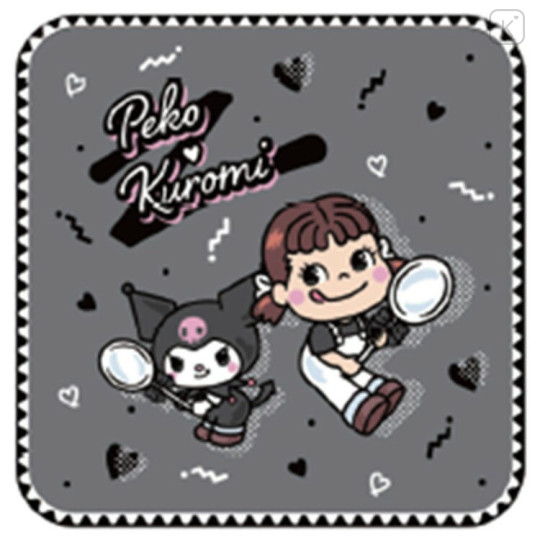 Japan Peko × Sanrio Mini Towel Handkerchief - Kuromi - 1