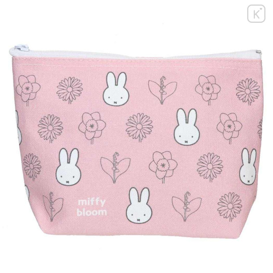 Japan Miffy Boat-shaped Pouch - Miffy : Flower Bloom Pink - 1