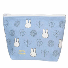Japan Miffy Boat-shaped Pouch - Miffy : Flower Bloom Blue