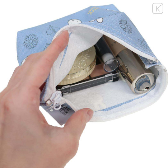 Japan Miffy Boat-shaped Pouch - Miffy : Flower Bloom Blue - 3