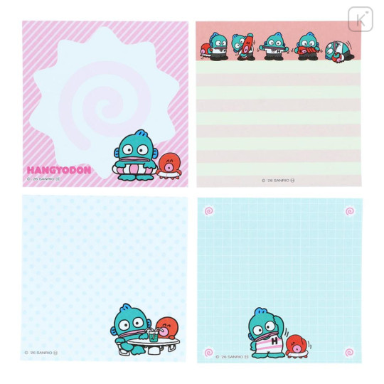 Japan Sanrio Square Memo - Hangyodon : Tea with Friend - 3