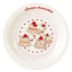 Japan Sanrio Porcelain Plate 11.5cm - Cogimyun & Hello Kitty & My Melody : Sweet Cakes Collection