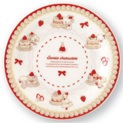 Japan Sanrio Porcelain Plate 16.5cm - Sweet Cakes Collection Red