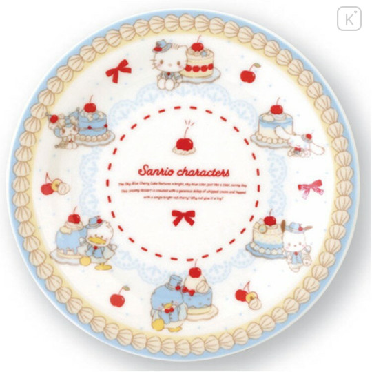 Japan Sanrio Porcelain Plate 16.5cm - Sweet Cakes Collection Blue - 1
