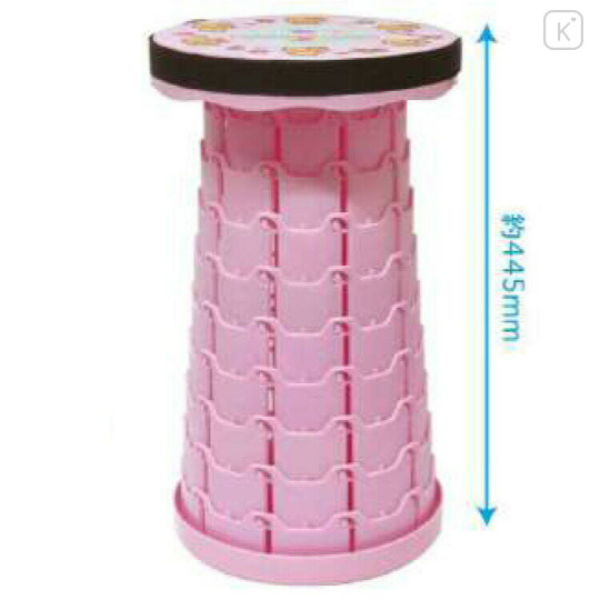 Japan Sanrio Telescopic Stool Folding Chair - Hello Kitty : Tan Pink - 2