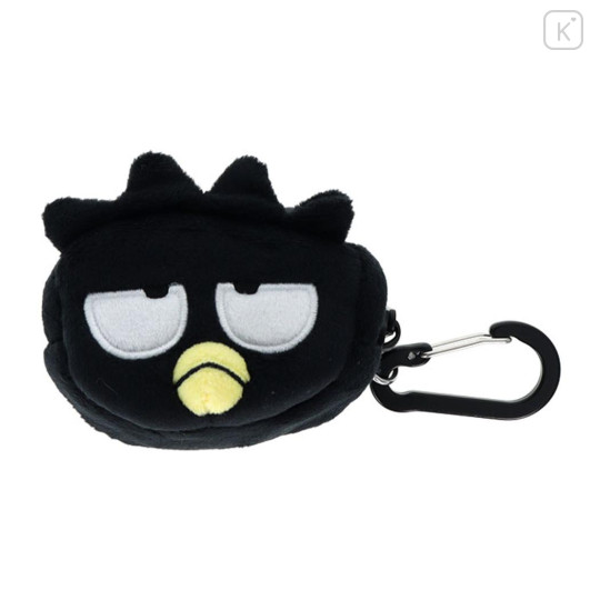 Japan Sanrio Fluffy Mini Pouch with Carabiner - Badtz-maru : Face New Life Collection - 1