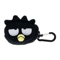 Japan Sanrio Fluffy Mini Pouch with Carabiner - Badtz-maru : Face New Life Collection
