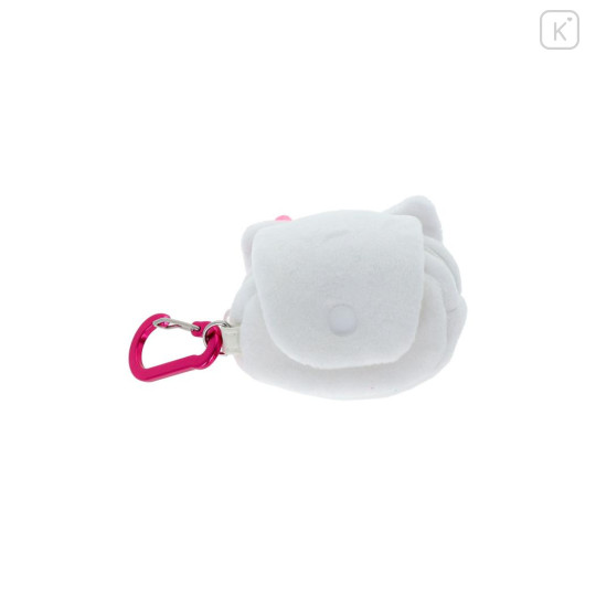 Japan Sanrio Fluffy Mini Pouch with Carabiner - Hello Kitty : Face New Life Collection - 2