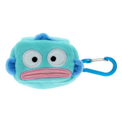 Japan Sanrio Fluffy Mini Pouch with Carabiner - Hangyodon : Face New Life Collection