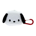 Japan Sanrio Fluffy Mini Pouch with Carabiner - Pochacco : Face New Life Collection - 1
