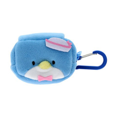 Japan Sanrio Fluffy Mini Pouch with Carabiner - Tuxedo Sam : Face New Life Collection