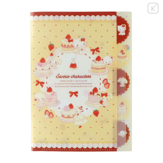 Japan Sanrio 5 Pockets A4 Index Holder - Sweet Cakes Collection Red - 1