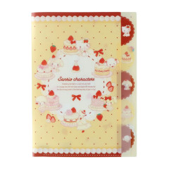 Japan Sanrio 5 Pockets A4 Index Holder - Sweet Cakes Collection Red