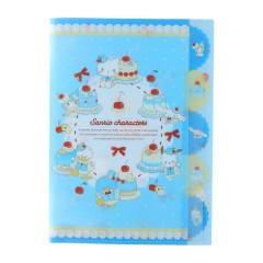 Japan Sanrio 5 Pockets A4 Index Holder - Sweet Cakes Collection Blue