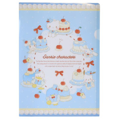 Japan Sanrio A4 Clear File Folder - Sweet Cakes Collection Blue