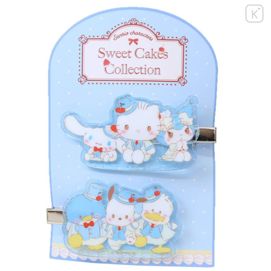 Japan Sanrio Acrylic Hair Clip Set - Sweet Cakes Collection Blue - 1