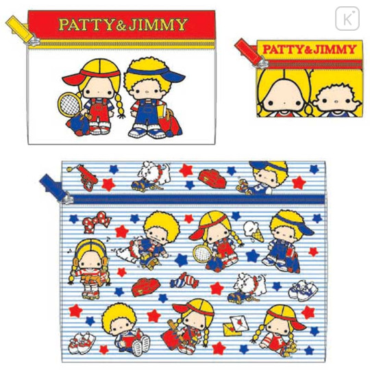 Japan Sanrio Flat Pouch Set - Patty & Jimmy : Tennis - 1