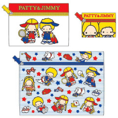 Japan Sanrio Flat Pouch Set - Patty & Jimmy : Tennis