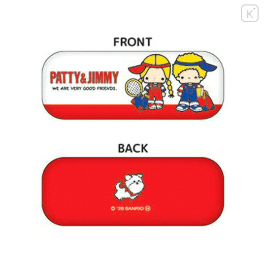 Japan Sanrio Glasses Case - Patty & Jimmy : Tennis Red - 2