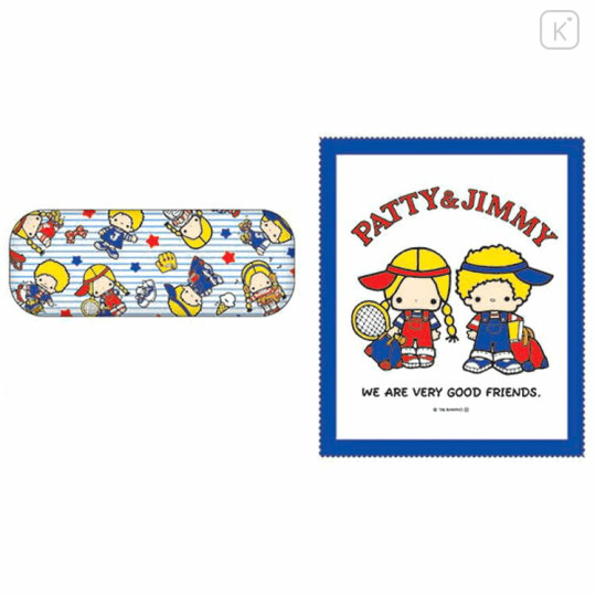Japan Sanrio Glasses Case - Patty & Jimmy : Tennis Blue - 1
