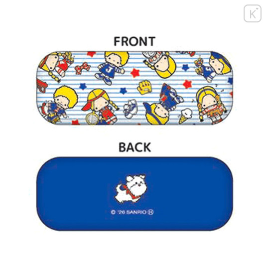 Japan Sanrio Glasses Case - Patty & Jimmy : Tennis Blue - 2