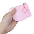 Japan Sanrio Mini Flat Pouch Multi-Case with Carabiner - Hello Kitty : Fairy Flower Light Pink - 2