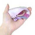Japan Sanrio Mini Flat Pouch Multi-Case with Carabiner - Hello Kitty : Fairy Rainbow Light Purple - 3
