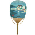 Japan Ghibli Oval Bamboo Fan - Spirited Away : Flying - 1
