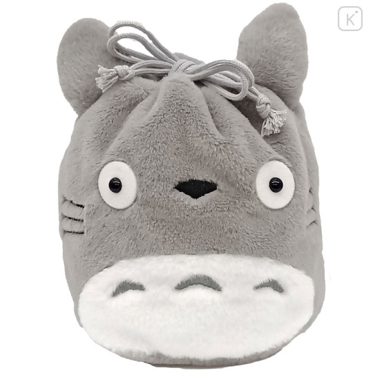 Japan Ghibli Plush Drawstring Bag - My Neighbor Totoro : Grey - 1