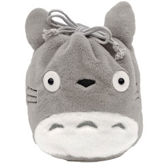 Japan Ghibli Plush Drawstring Bag - My Neighbor Totoro : Grey