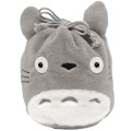 Japan Ghibli Plush Drawstring Bag - My Neighbor Totoro : Grey - 1