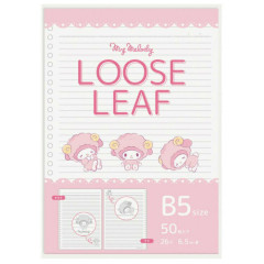 Japan Sanrio B5 26 Hole Loose Leaf Paper - My Melody : Sleepy Sheep