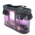 Japan Sanrio Vanity Pouch - Kuromi & My Melody : Dream Black Pink Frill - 2